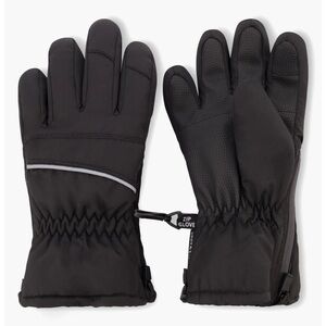 Andy & Evan Kids Zip-Gloves Size 5-6 in Black with Gray